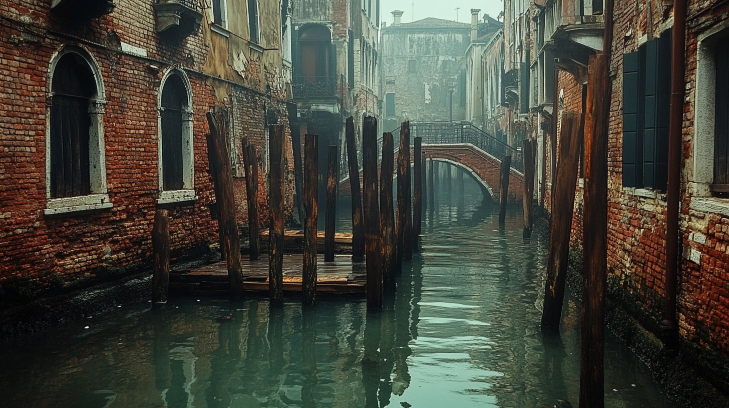Venice wooden piles