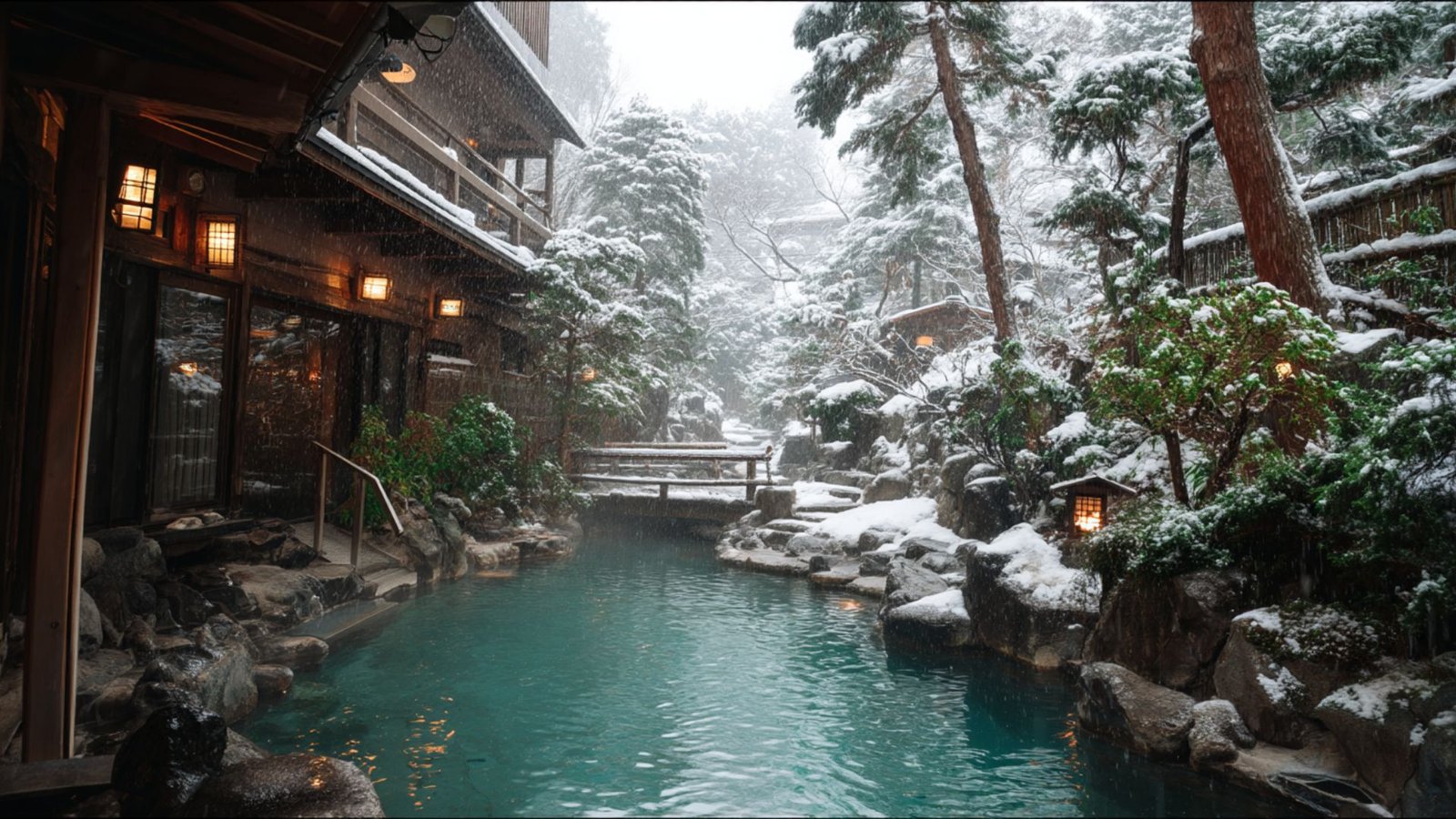 Onsen bath: winter time